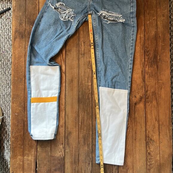 -Cide Celise high rise straight leg jeans patch size 27 - Picture 2 of 6